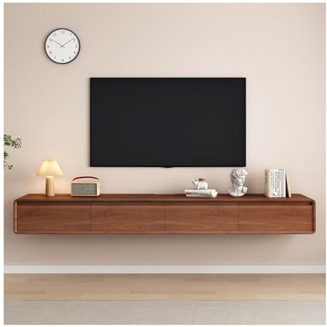 YAONJS Retro Massivholz Hänge-TV-Schrank Home Wohnzimmer Kleine Wohnung Quadratische Ecke Hängende Lagerung TV-Schrank(160cm)