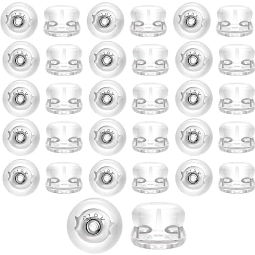 JYNXOR 48 pcs cierres seguros de silicona para pendientes, soportes para pendientes, Seguridad para Pendient, pendient de repuesto, para pendiente, pendiente colgantes, cierres hipoalergénicos