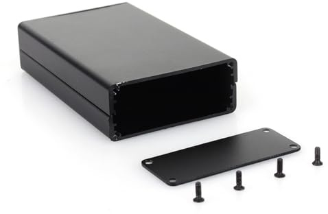 FAUOSWUK Scatola di Progetto Elettronica in Alluminio, Cassetta Giunzione 80x50x20mm per Componenti Elettrici Strumenti PCB
