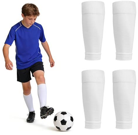 2 Paar Stulpen Kinder Fußball Stutzen, Atmungsaktiv Schienbeinschoner Socken, Atmungsaktive Trainingssocken für Kinder Jungen/Mädchen Radfahren Laufen Basketball Fußball Stutzen