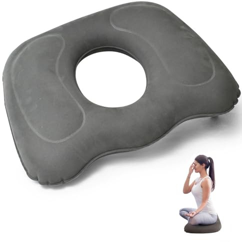 Girejujon Inflatable Ring Cushion for Tailbone Pain Relief,Hemorrhoid Cushion,Portable Support Pillow with Ergonomic Design for Sciatica, Pregnancy, and Postpartum Comfort