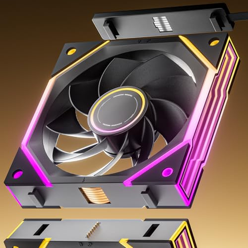 AsiaHorse NyotaUltra ARGB PC Lüfter 140MM Reverse Gehäuselüfter, RGB Daisy Chain PC Lüfter [Infinity Mirror] [HDB] 89,99 CFM/1800 RPM/3,24MMH2O 4 Pin PWN & 5V 3Pin ARGB für Asus Aura GIGABYTE MSI