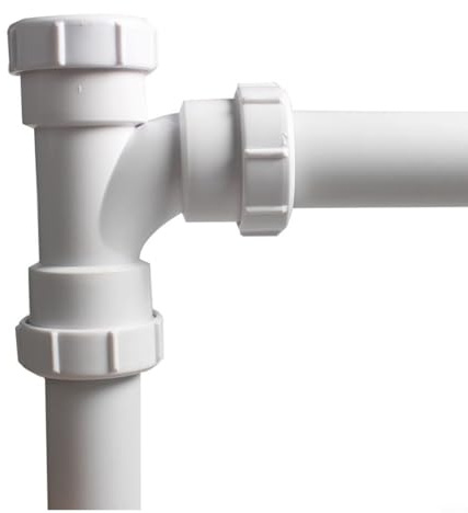 Raccord en T en PVC de 40 mm - Connecteur de drainage en plastique - Joint de tuyau à trois voies - Adaptateur de déchets anti-fuite - Pièce de plomberie - Connecteur de vidange d'évier de salle de