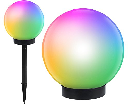 Green Blue GB122 Außensolarlampe Solarkugel Solarleuchte LED Leuchtkugel Garten Beleuchtung Verschiedene Leuchtfarben (Color, 15cm)