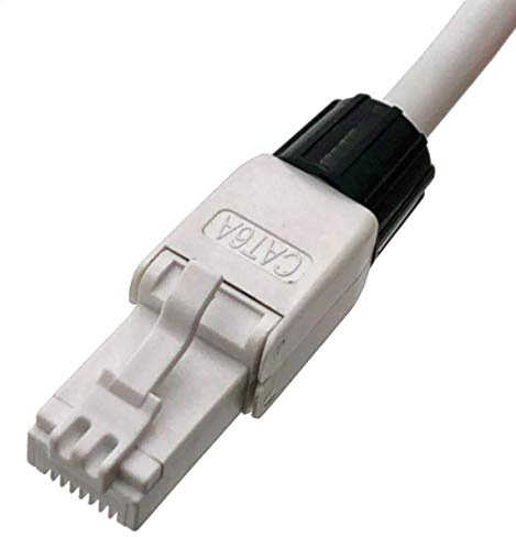 odedo 10x CAT 6A RJ45 connecteur réseau sans outil AWG 22-24 connecteur à sertir contacts dorés, câble jusqu'à 8mm, câble patch, câble de pose