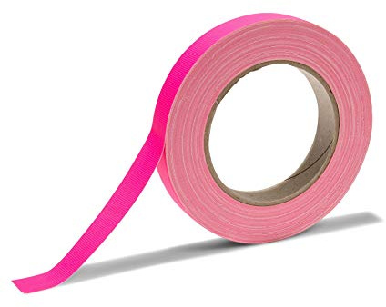 Modulor Gewebeband Gaffa, neonfarbenes Klebeband aus PE-beschichtetem Gewebe, stark haftendes Gaffa-Tape mit Naturkautschuk, Breite 19 mm x Länge 25 m, 0,36 mm stark, matt neonpink