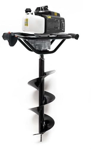 Wiltec Mototrivella a Benzina, Motore a 2 Tempi di 3 CV 63,3 CCM, con Punta elicoidale Ø300mm