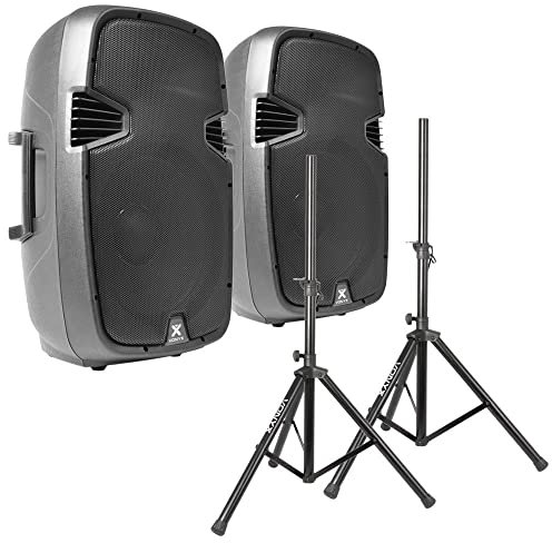 VONYX SPJ-1500A Kit Sono DJ - Ensemble d'Enceintes avec Pieds 15 1600W - Idéal pour Animer Vos Soirées