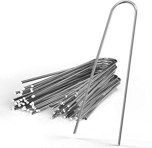 INTIRILIFE Ancoraggio a Terra 50 x 150 x 25 x 2,9 mm in Acciaio Inossidabile zincato - Fissaggio del Vello delle Erbacce del piolo alle Punte del chiodo del Terreno