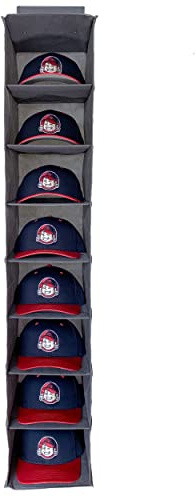 Cap Buddy - Juego de arandelas y perchero para gorra de béisbol, estante de almacenamiento para gorra de béisbol, armario colgante de 8 estantes, organizador para todo tipo de sombreros