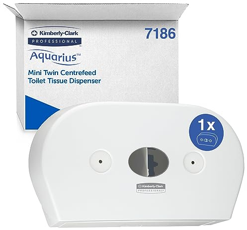 Aquarius Mini-Doppel-Toilettenpapierspender mit Zentralentnahme 7186-1 x Weiß, Wc Papierspender