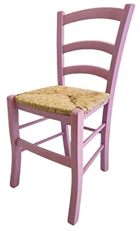 ZStyle Sedia Venezia Legno Colorata Ristorante Agriturismo Cucina Casa Paglia - Verde Blu Giallo Rosso (Lilla)