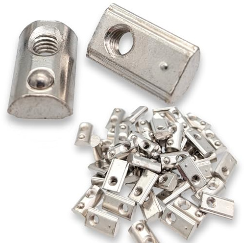 50x M4 Nutenstein für 6mm Nut 6 mit Zentrierung und Federkugel für 3D Drucker und CNC20x20 Hammermutter 2020