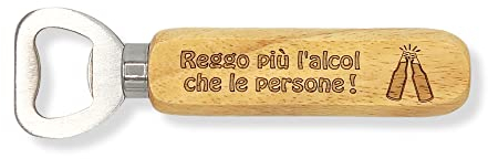 Apribottiglie in legno e ferro con magnete Idea regalo originale con incisione laser indelebile Stappa bottiglie birra Apri birra tappi a corona