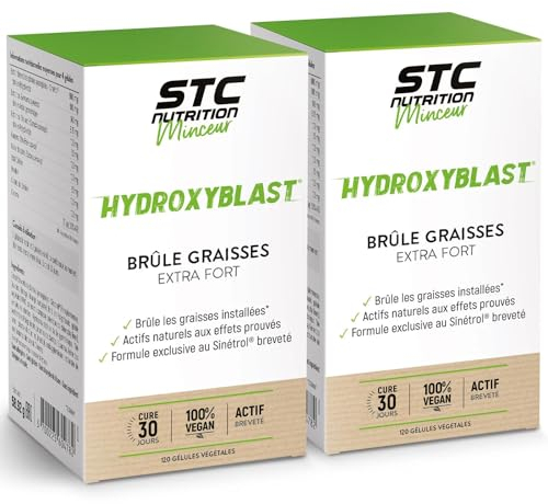 STC NUTRITION - Hydroxyblast® - Brûleur de graisses & coupe-faim naturel à base de plantes - Actif breveté Sinetrol® -Perte de poids & Contrôle de l'appétit - Lot de 2