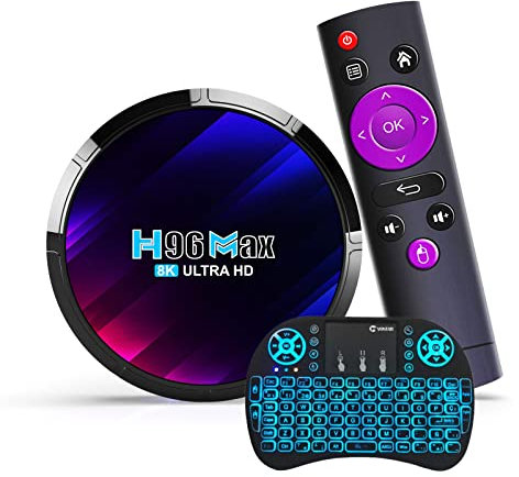 AMITVA TV Box, H96 MAX Android 13.0 Smart Box 4GB RAM 64GB Emmc RK3528 Quad-Core 64Bit ARM Corter-A53 CPU Mali G31 MP2 GPU 8K Output BT5.0 2.4Ghz/5Ghz Wifi 100M LAN Enternet,4GB+32GB