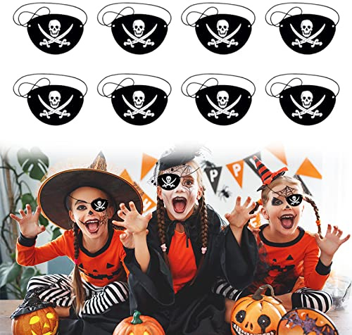 Piraten Augenklappen,Pirate Eye Patches,Augenklappe,Augenklappe Pirat,Augenklappen Piratenparty,Augenklappe Pirat Erwachsene,Kinder,Piraten-Augenklappen,for Halloween Pirate Theme Party,8 Pieces