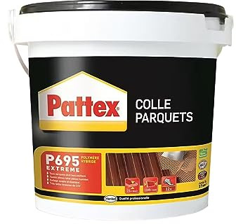 Pattex P695 Klebstoff für alle Parkettböden, Massiv- und Sperrholz - Innen- und Außenbereich, schnell trocknend, elastische Verklebung, zuverlässige Haftung 16kg Eimer