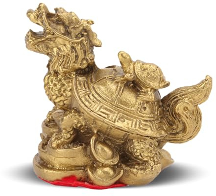 WOOXGEHM Statua Delle Tartarughe Drago Feng Shui, Corpo Della Tartaruga Testa di Drago Decorazione Feng Shui in Ottone, Simboleggia Il Coraggio, la Determinazione, la Fertilità, la Longevità