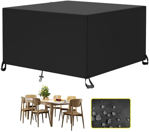 Garden Furniture Covers, 220x150x70cm Rattan Cube/Rectangular Set Cover Waterproof, Windproof, Anti-UV Heavy Duty 420D Oxford Fabric Patio Garden Table Cover, Garden Outdoor Furniture Set