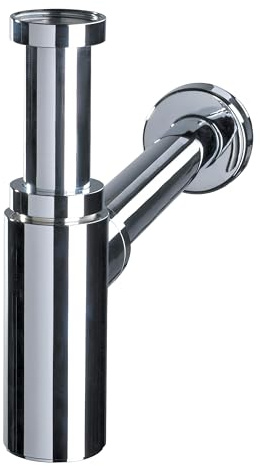 Wirquin 30723933 Siphon Lavabo Linéis Ø32 mm Laiton Chromé | Design, étanche, anti-odeurs, installation facile, réglable, entretien facile, accessible si bouchage