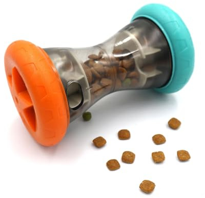 MiOYOOW Giocattoli Distributori Dolci Giocattolo Distribuzione Pasti Interattivi Palline Interattive Rotolanti a Forma di Manubrio per Cani di Taglia Media e Grande Allenamento Intelligenza