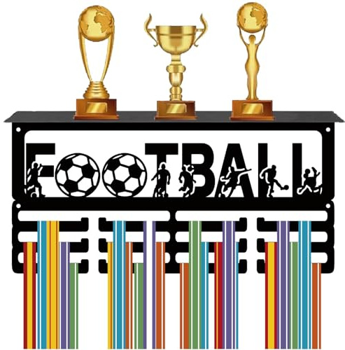 CREATCABIN Medaillenhalter-Medaillenaufhänger,Anzeige von Sportrennen,Wettbewerben,Auszeichnungen,Bändern,Organizer,Metallgestell,Trophäenregal,Rahmen Zum Aufhängen Läufern,Spielern,40x20cm
