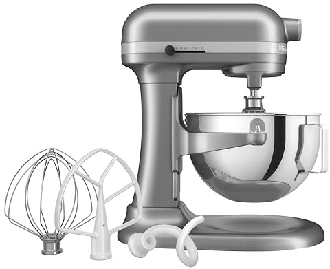 KitchenAid 375 W Heavy Duty Stand Mixer 5.2 Litre, Contour Silver, 11 Speed, Planetary Cake Mixer with Bowl Lift, Soft Start, Size: 419 x 287 x 372 mm - Includes Beater, Whisk, & Dough Hook, HW782 | Includes beater, whisk and dough hook. Provides 11 speed settings, a gentle soft start and a robust bowl lift design.