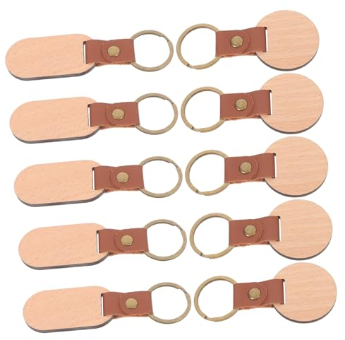 HOMOCONO 10stücke Schlüsselanhängerrohling Aus Holz Blanko Schlüsselanhänger Holz Schlüsselanhänger Zum Basteln Diy Rohlinge Gravierbare Basteln