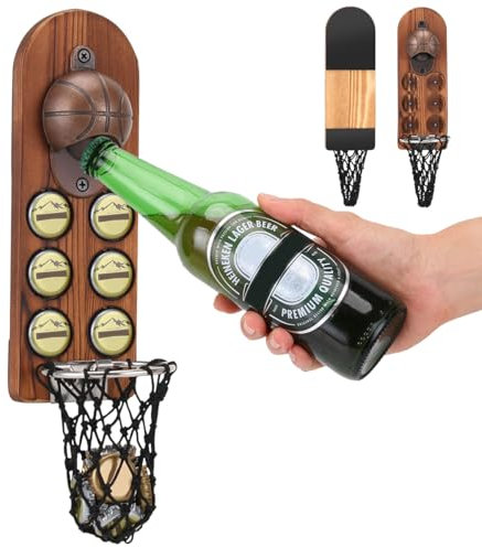 Apribottiglie da parete, apribottiglie con contenitore di raccolta apribottiglie magnetico per interni ed esterni, idee regalo uniche per uomini regali di Natale, accessori bar per la casa all'aperto