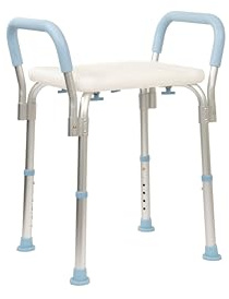 Homecare Innovation® Duschhocker mit weichen Armlehnen - Duschstuhl höhenverstellbar - Belastbarkeit bis 136 kg