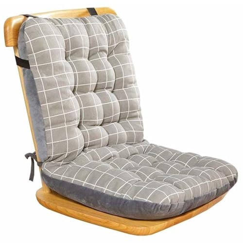 HULKAY High Back Chair Cushions with Ties - Thickened One-Piece Dining Office Seat Pad Non-Slip Soft Cushioned Chair Backrest Comfortable Cushion for Home Dining Kitchen Garden Office ﻿ (Grid)