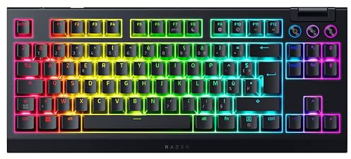 Razer BlackWidow V4 Tenkeyless HyperSpeed (Orange Tactile Switch) - Clavier TKL gaming sans fil remplaçable à chaud - Bluetooth & HyperSpeed 1000Hz - Snap Tap - Clavier AZERTY | Noir