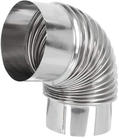 CLISPEED Tubo di Scarico in Acciaio Inox per Stufa Tubo Flessibile per Canna Fumaria Prolunga per Canna Fumaria Cappa per Stufa Legna Tubi di Sfiato per Cucina