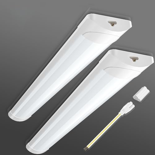 Bellanny LED Batten Lights 6FT 180cm(90+90cm) Linkable Daylight Tube Light - 60W 6000LM Wall Light Shed Loft Light,IP45 Ceiling Light Strip for Garage Lighting,Office,Bedroom,Kitchen,Workshops,Outdoor