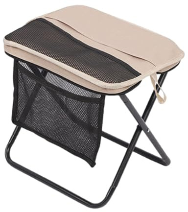 Milageto Sgabello Pieghevole con Zaino, ottomano, Multifunzione, Borsa a Tracolla, poggiapiedi, Sedia da Pesca, Sedia pigra per Esterni, per casa, Donne, Khaki And L