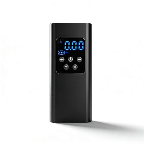 Compressore Aria Portatile 6000mAh, Pompa Aria 150PSI con Display LCD, Luce LED e Batteria Ricaricabile - 4 Modalità di Gonfiaggio, Compatto e Facile Trasportare (4000Mah)