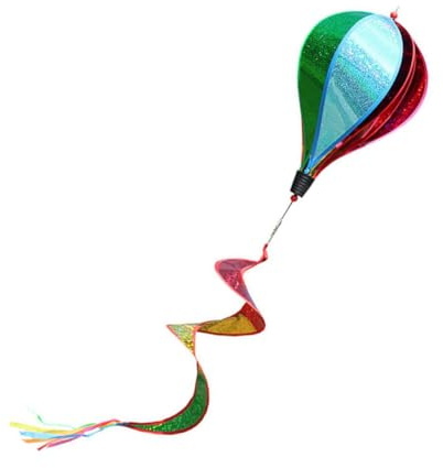 Kisangel Montgolfière Arc-en-Ciel Girouette Rotative Suspendue Décoration Jardin Extérieur Moulin à Vent Éolien Moulin à Vent Couleur Aléatoire