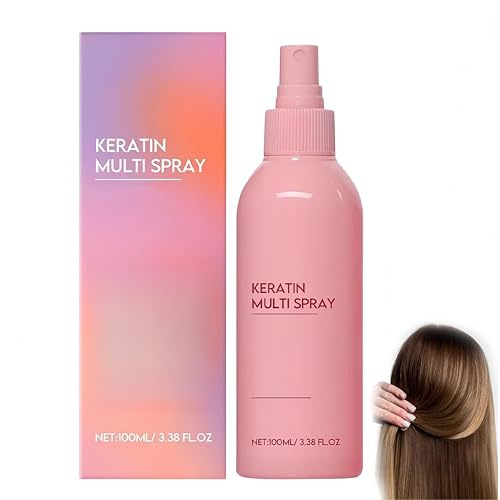 Spray de soin capillaire à la kératine, spray hydratant sans rinçage, soin lissant à la kératine, parfum longue durée, anti-frisottis pour tous les types de cheveux (1Pièce)