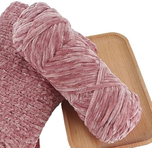 Handstickgarn, Super Chunky Velvet Chenille Yarn for Crochet Knitting Weaving Crafts 100g Multicolor(04)