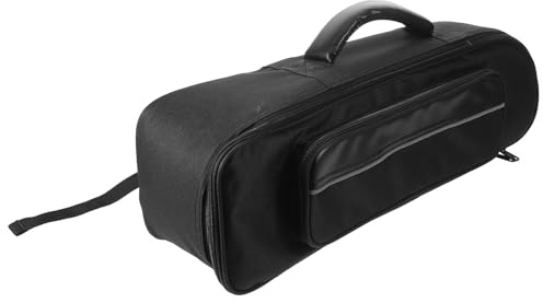 POPETPOP Portable Small Trumpet Gig Bag with Padded Oxford Cloth, Adjustable Shoulder Strap, Zippered Mouthpiece and Oil Pocket, Lightweight Instrument Soft Case for Travel and Practice