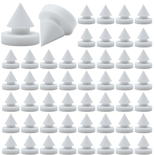 50 Pcs Rubber Door Silencer, 1/2 Inch Diameter Anti Collision Silencer for Door Frame, Door Slam Preventer, Metal Door Slam Silencer Hinge Outlet Door Silencers, for Metal Door Frame, White