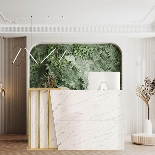 Comptoir de réception Comptoir d'accueil avec à la Réception Tiroirs et Armoires Verrouillables à la Réception,Bureau d'ordinateur en Bois pour la Maison, Le Bureau,Magasin de vêtements(A,140cm)