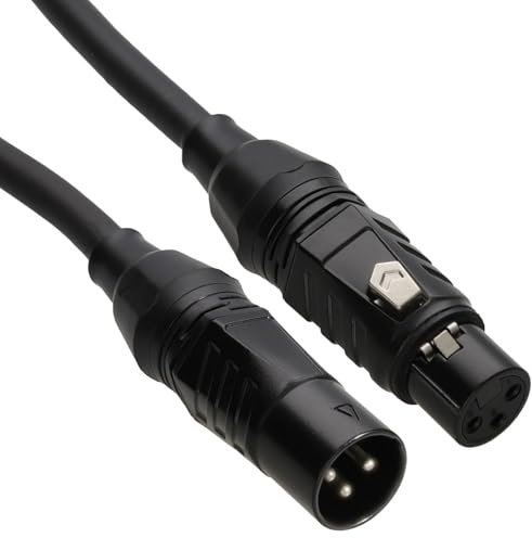kenable STAGE Ready XLR Microphone Cable 3 Pin Male to Female Balanced Mic Lead Heavy Duty Studio Recording Live Performance Black 3m