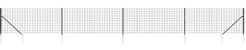 Yisssmeng Kit de clôture en grillage anthracite - 1,1 x 10 m - Avec douilles de sol - En acier galvanisé avec revêtement en PVC - Clôture de jardin robuste pour chiens - Brise-vue et délimitation de