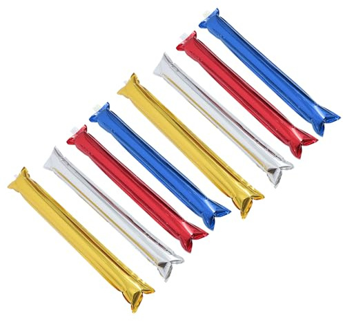 Abaodam Palos Inflables de Competición 24 Unidades Aluminio Metalizado Oro, Plata, Rojo y Azul, Varitas de Animación Ruidosas para Eventos Deportivos, Conciertos y Fiestas