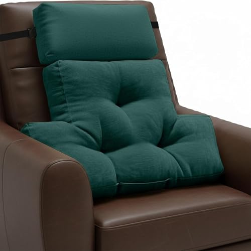 Back Support Cushion, Lumber Support Cushions with Adjustable Neck Pillow, Posture Support Side Sleeper Pillows Neck Support, Back Support Pillow for Recliner Chair Sofa Couch, Pain Relief Green1#