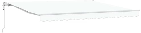 Tonture Tenda da sole elettrica estensibile, bianca, 400 x 300 cm, con braccio articolato, in poliestere resistente alle intemperie, protezione solare e resistente ai raggi UV, per terrazza, balcone