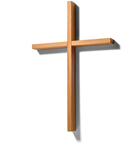 corpus delicti :: Holzkreuz modern und schlicht – Wandkreuz aus Eiche massiv (33 x 22 x 2,4 cm) – Kreuz für die Wand oder die Hand – Kruzifix für Puristen (77.H)