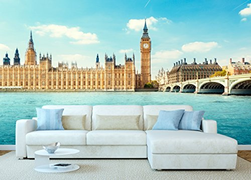 Oedim Fotomural Vinilo Big Ben Londres | Fotomural Pared | Fotomural Decorativo | Vinilo Decorativo | 200x150cm | para la decoración de comedores, Salones | Diseño Elegante